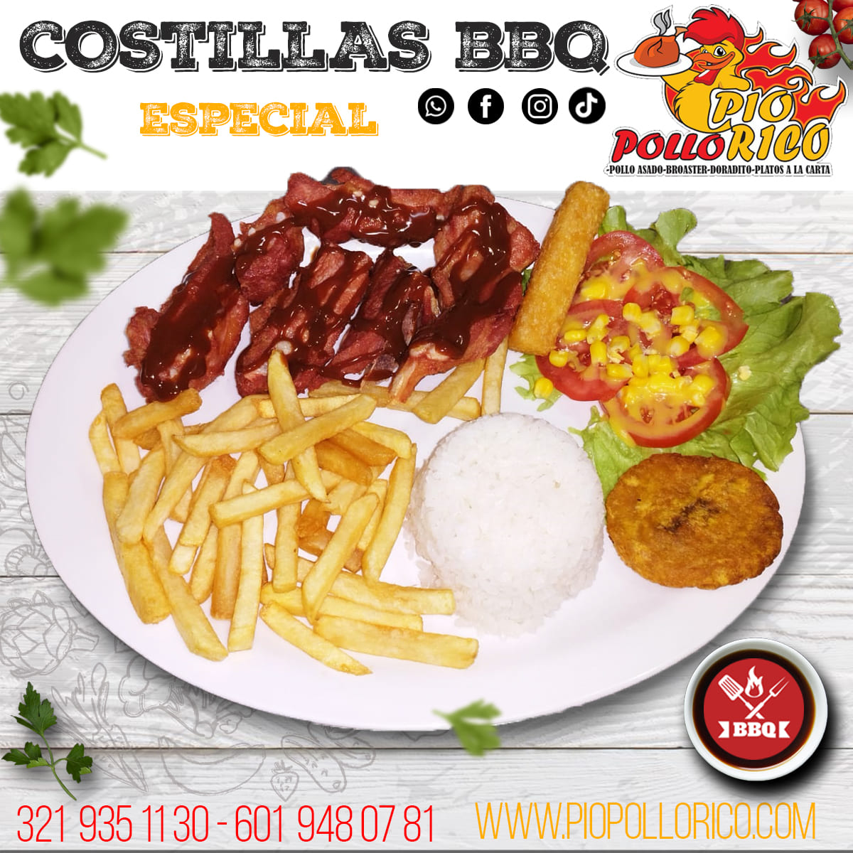 plato costillas bbq